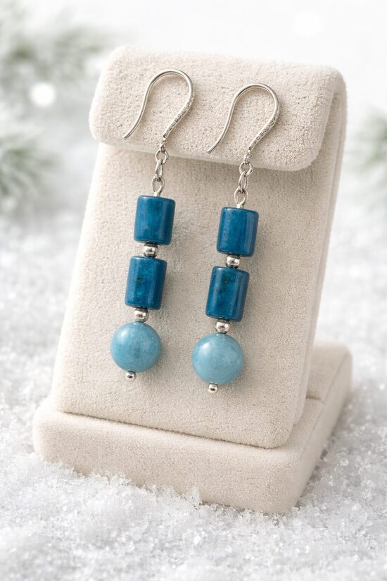 Dabīgo akmeņu auskari "Polārais sapnis"